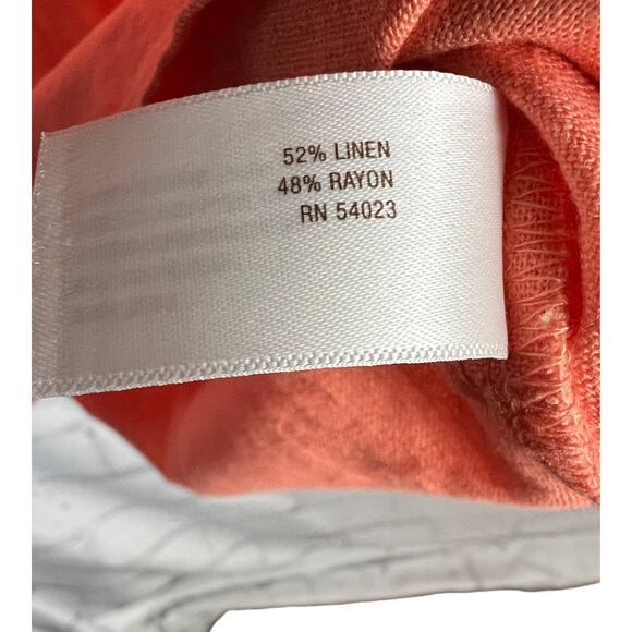 Old Navy Linen Blend Rayon Womens Casual Dress Orange Small Cruise Vacation - Picture 6 of 7